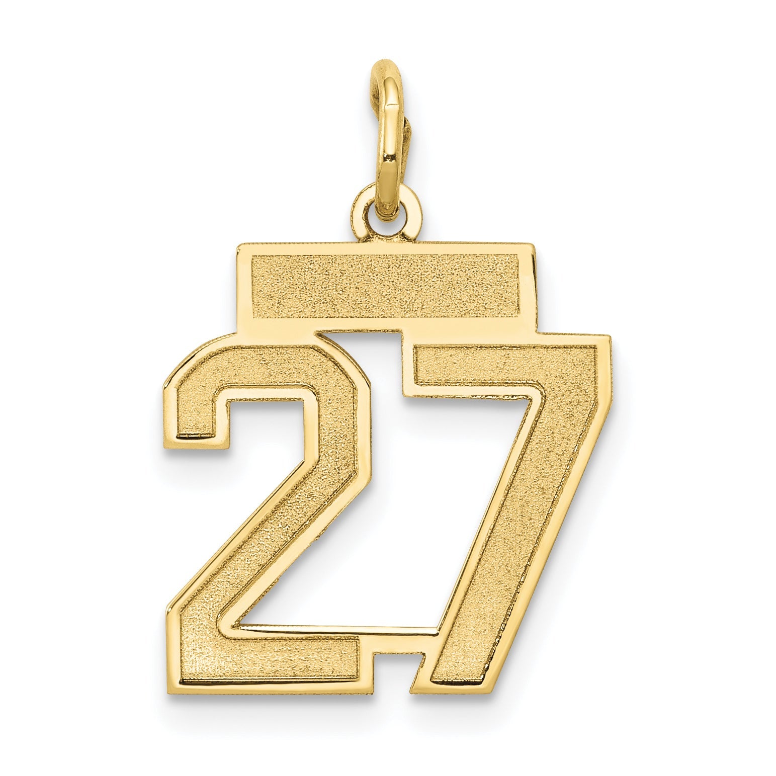 14k Yellow Gold 14k Small Satin Number 27 Charm