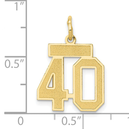 10K Yellow Gold 10Ky Small Satin Number 40 Charm