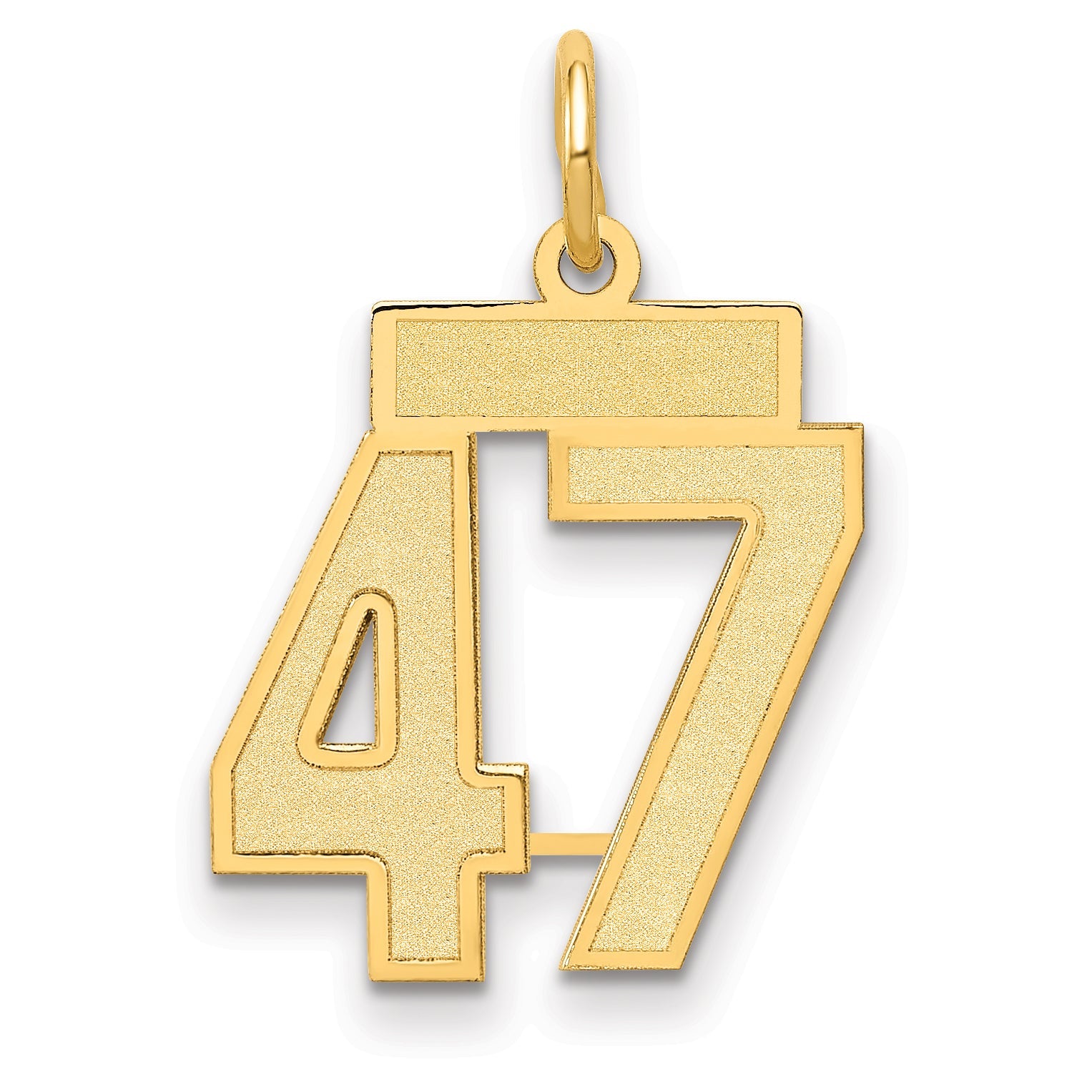 14k Yellow Gold 14k Small Satin Number 47 Charm