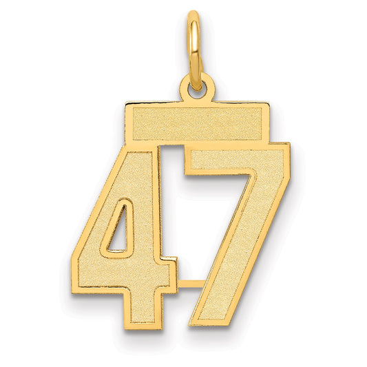 14k Yellow Gold 14k Small Satin Number 47 Charm