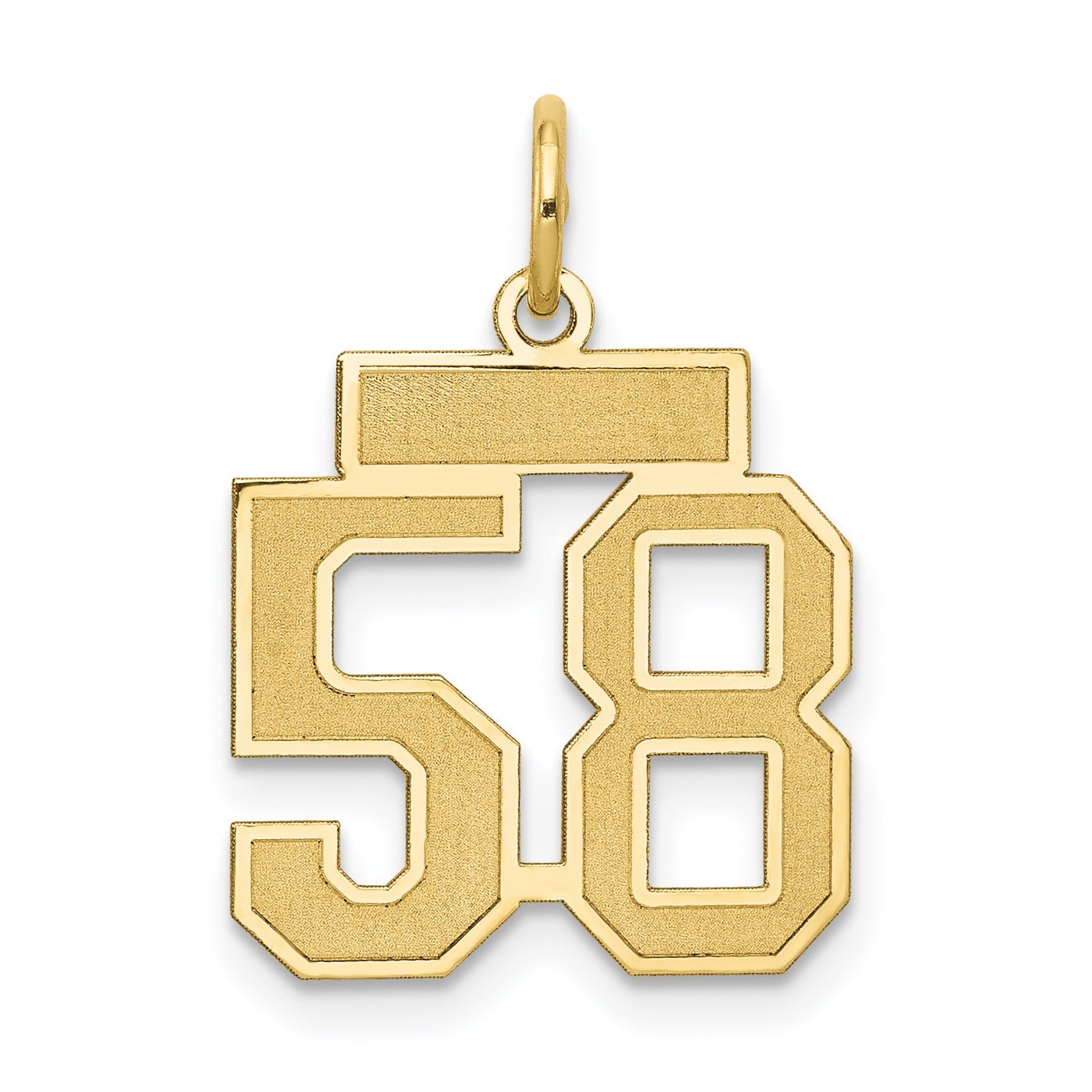10K Yellow Gold Small Satin Number 58 Charm
