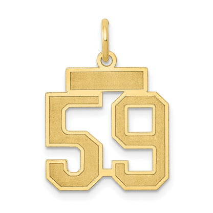 14K Yellow Gold Small Satin Number 59 Charm