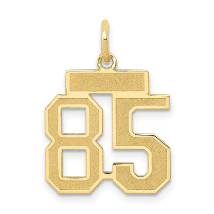 14K Yellow Gold Small Satin Number 85 Charm