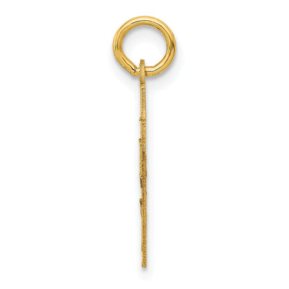 14K Yellow Gold Small Satin Number 87 Charm