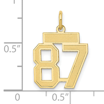14K Yellow Gold Small Satin Number 87 Charm