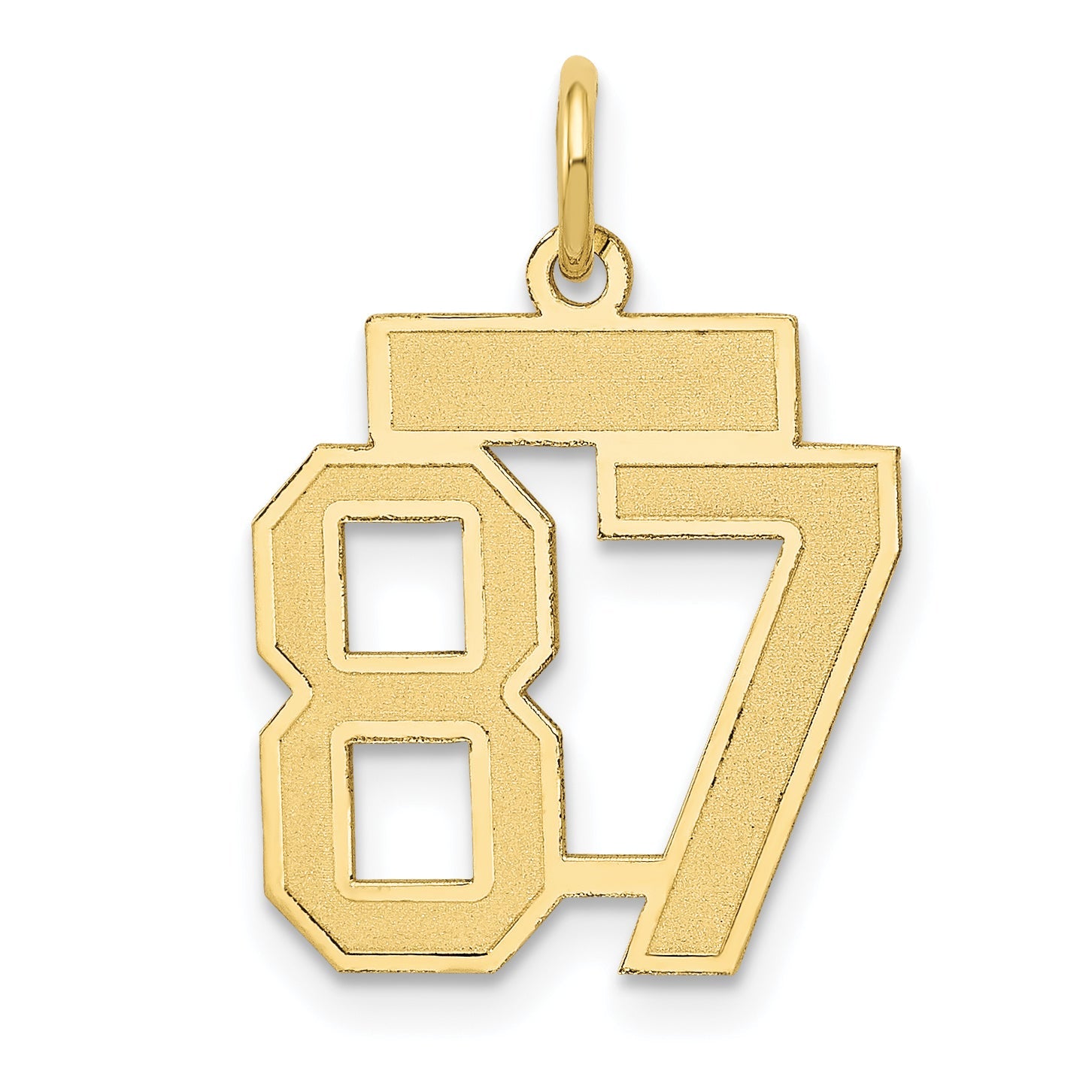 14K Yellow Gold Small Satin Number 87 Charm