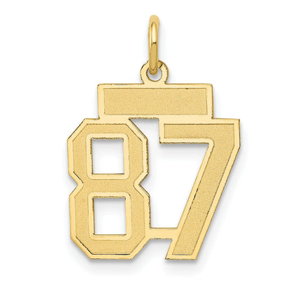 14K Yellow Gold Small Satin Number 87 Charm