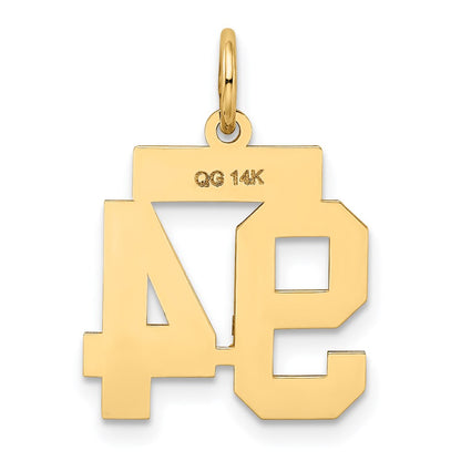 14K Yellow Gold Small Satin Number 94 Charm