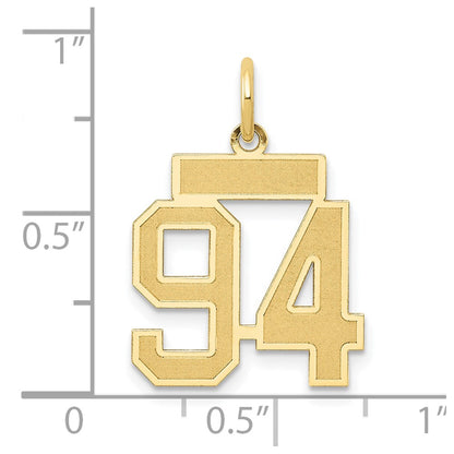 14K Yellow Gold Small Satin Number 94 Charm