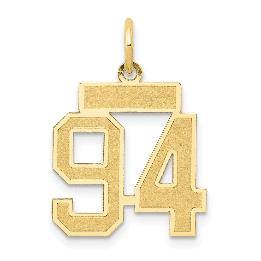 14K Yellow Gold Small Satin Number 94 Charm