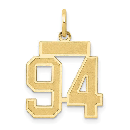 14K Yellow Gold Small Satin Number 94 Charm