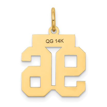 14K Yellow Gold Small Satin Number 96 Charm