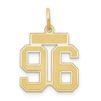 14K Yellow Gold Small Satin Number 96 Charm