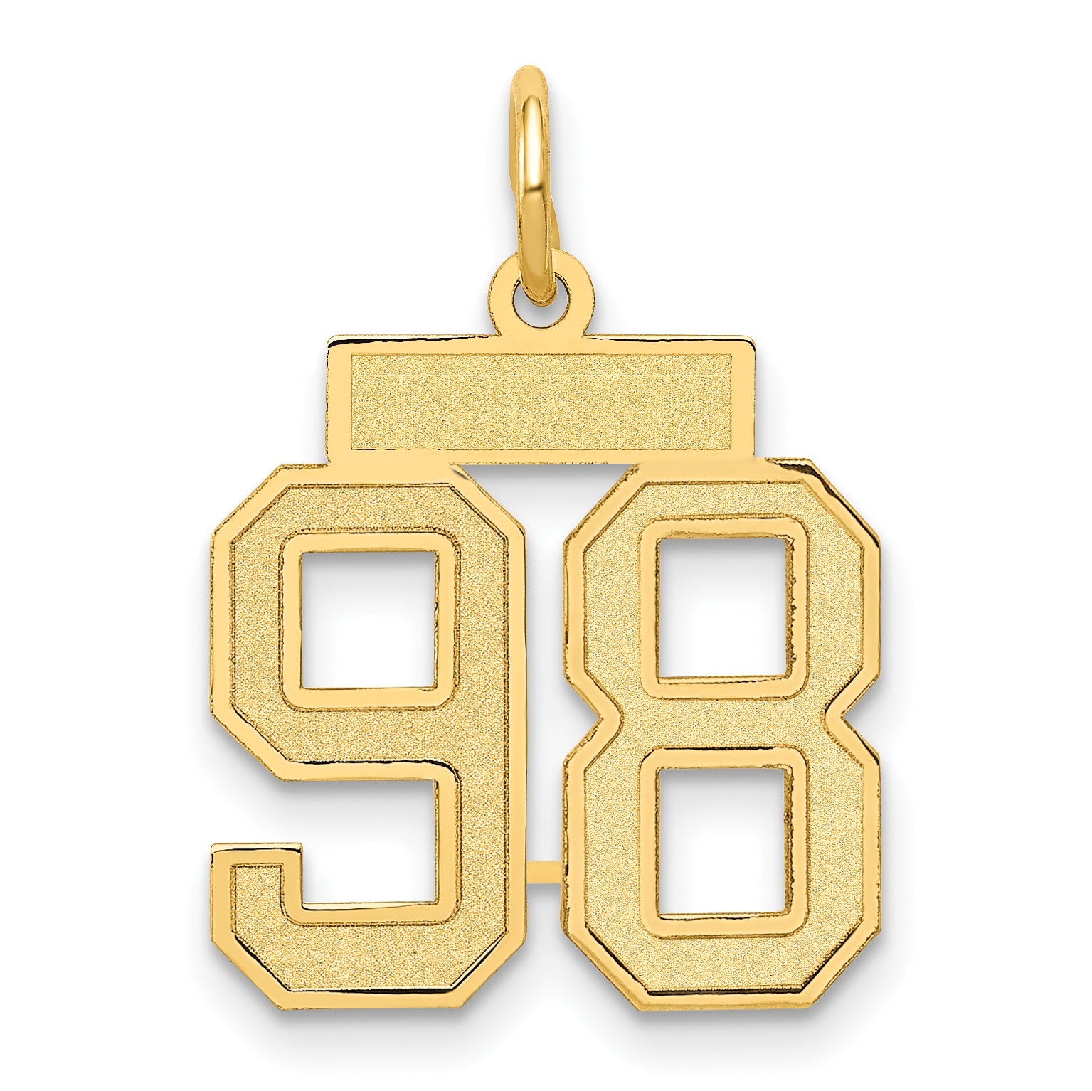 10K Yellow Gold Small Satin Number 98 Charm