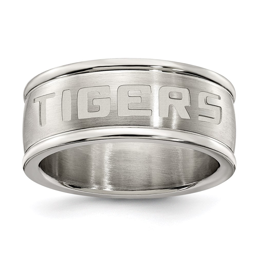Stainless Steel Louisiana State Univ Logo Band Ring