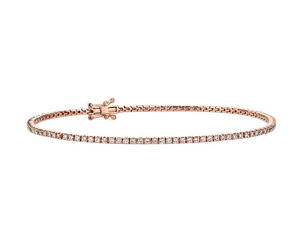3/4 ct. tw. Classic Four-Prong Natural Diamond Tennis Bracelet in 10K Rose Gold