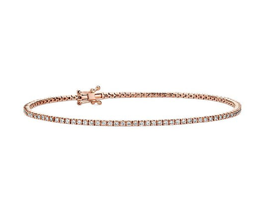 3/4 ct. tw. Classic Four-Prong Natural Diamond Tennis Bracelet in 10K Rose Gold