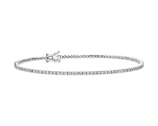 3/4 ct. tw. Classic Four-Prong Natural Diamond Tennis Bracelet in 10K White Gold