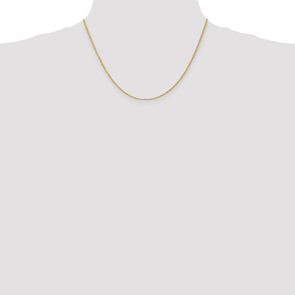 14k Yellow Gold 18 inch 1.5mm Diamond-cut Rope with Lobster Clasp Chain Necklace