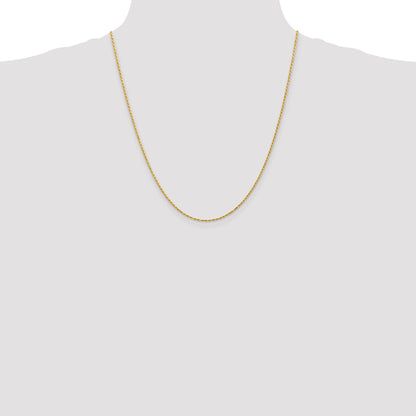 14k Yellow Gold 22 inch 1.5mm Diamond-cut Rope with Lobster Clasp Chain Necklace