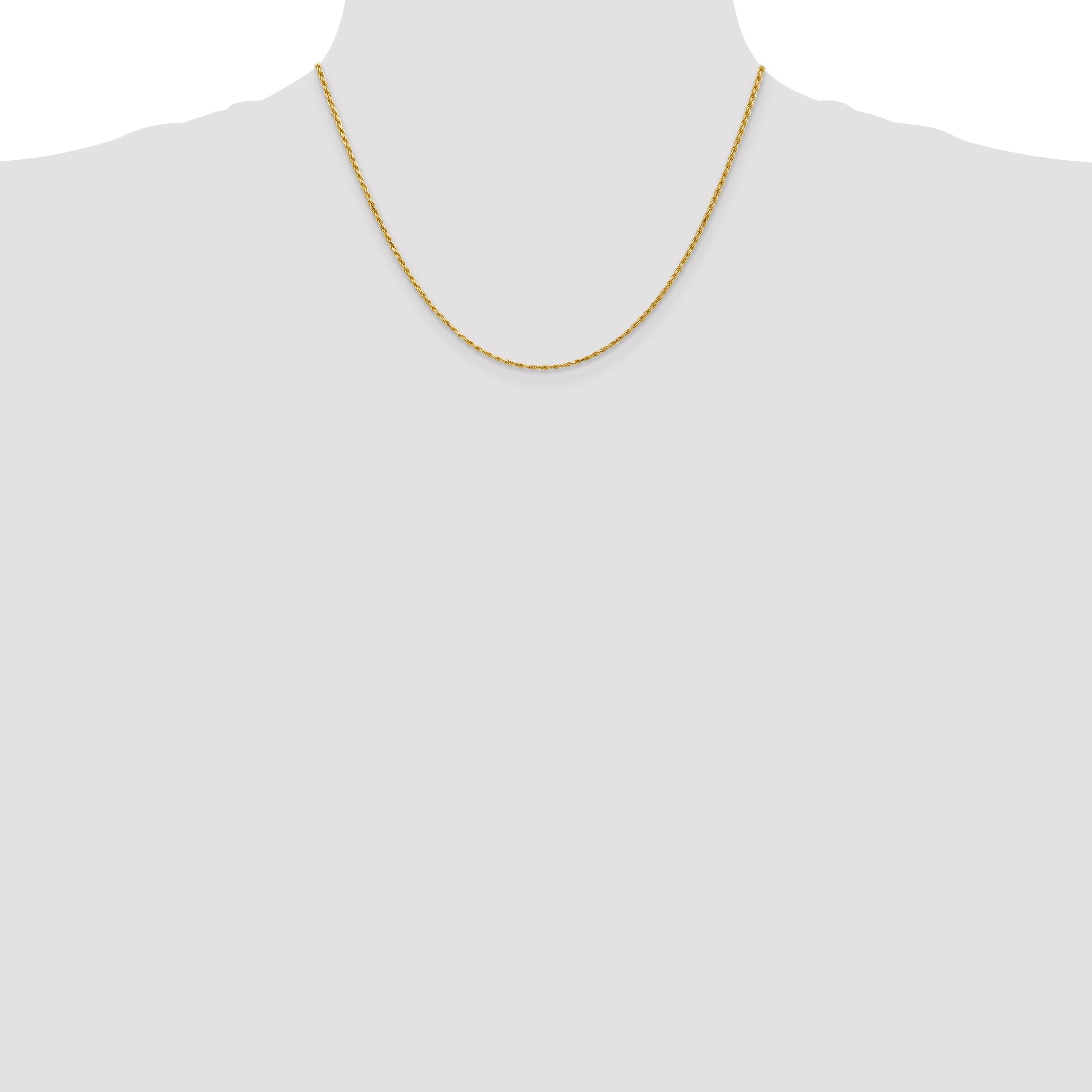 14k Yellow Gold 18 inch 1.75mm Diamond-cut Rope with Lobster Clasp Chain Necklace