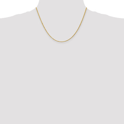14k Yellow Gold 18 inch 1.75mm Diamond-cut Rope with Lobster Clasp Chain Necklace
