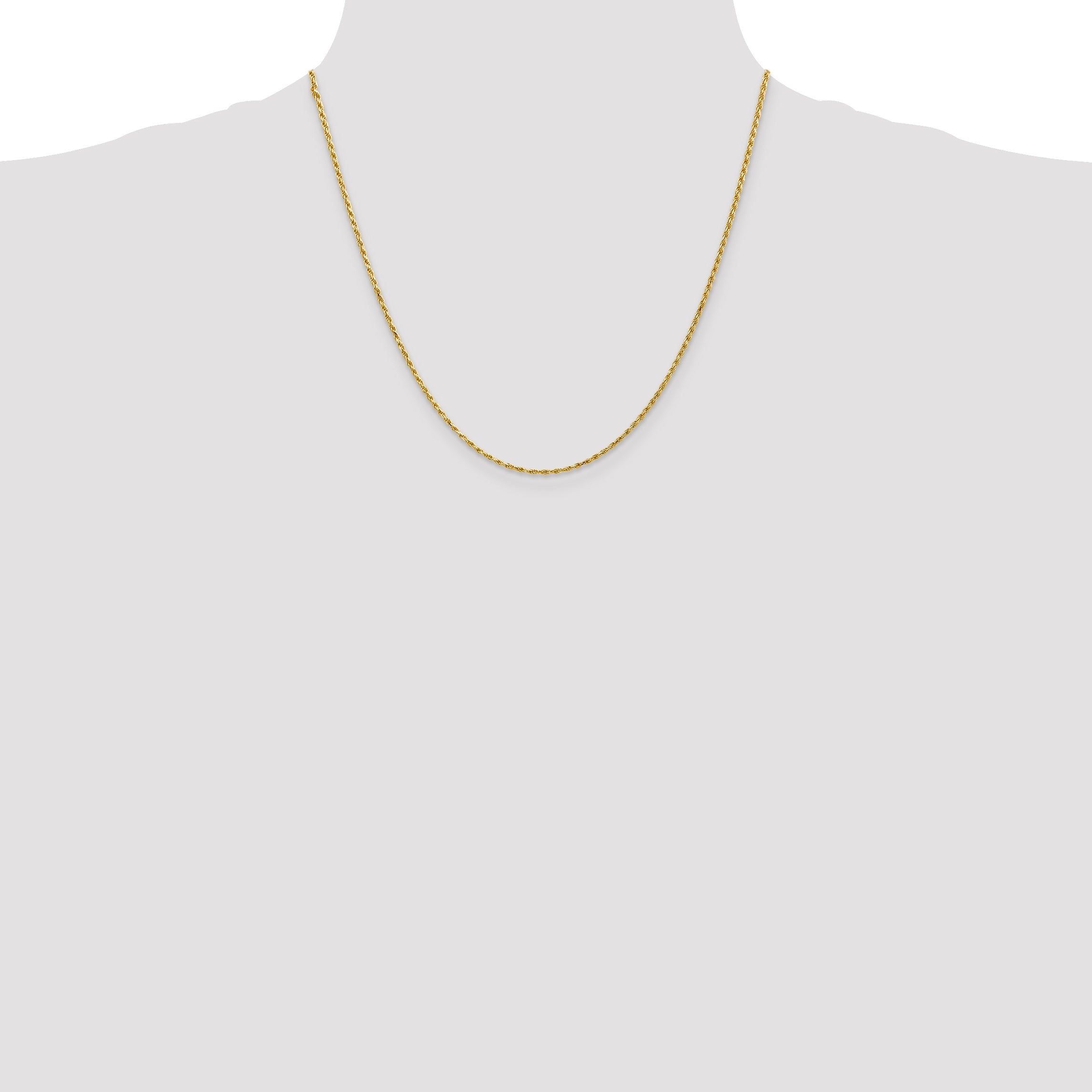 14k Yellow Gold 20inch 1.75mm Diamond-cut Rope with Lobster Clasp Chain Necklace