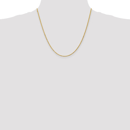 14k Yellow Gold 20inch 1.75mm Diamond-cut Rope with Lobster Clasp Chain Necklace