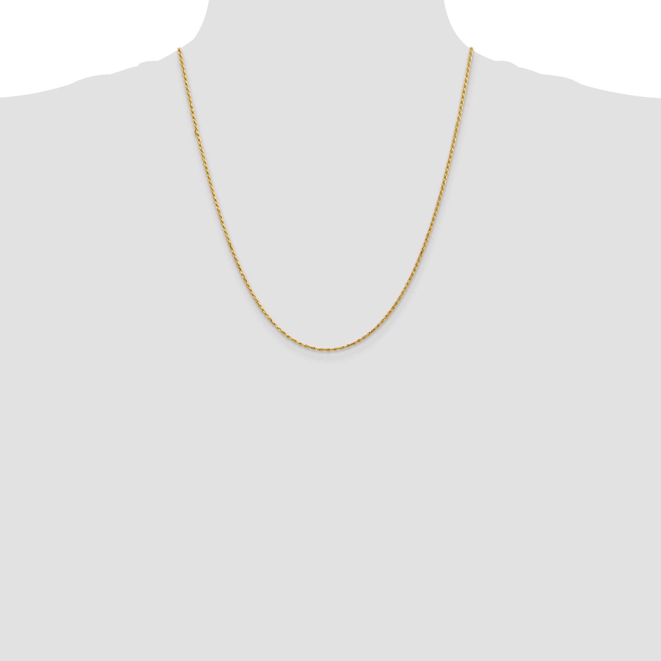 14k Yellow Gold 22 inch 1.75mm Diamond-cut Rope with Lobster Clasp Chain Necklace
