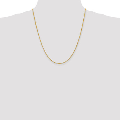 14k Yellow Gold 22 inch 1.75mm Diamond-cut Rope with Lobster Clasp Chain Necklace