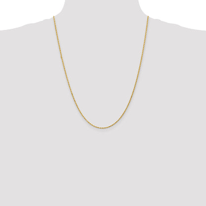 14k Yellow Gold 24 inch 1.75mm Diamond-cut Rope with Lobster Clasp Chain Necklace
