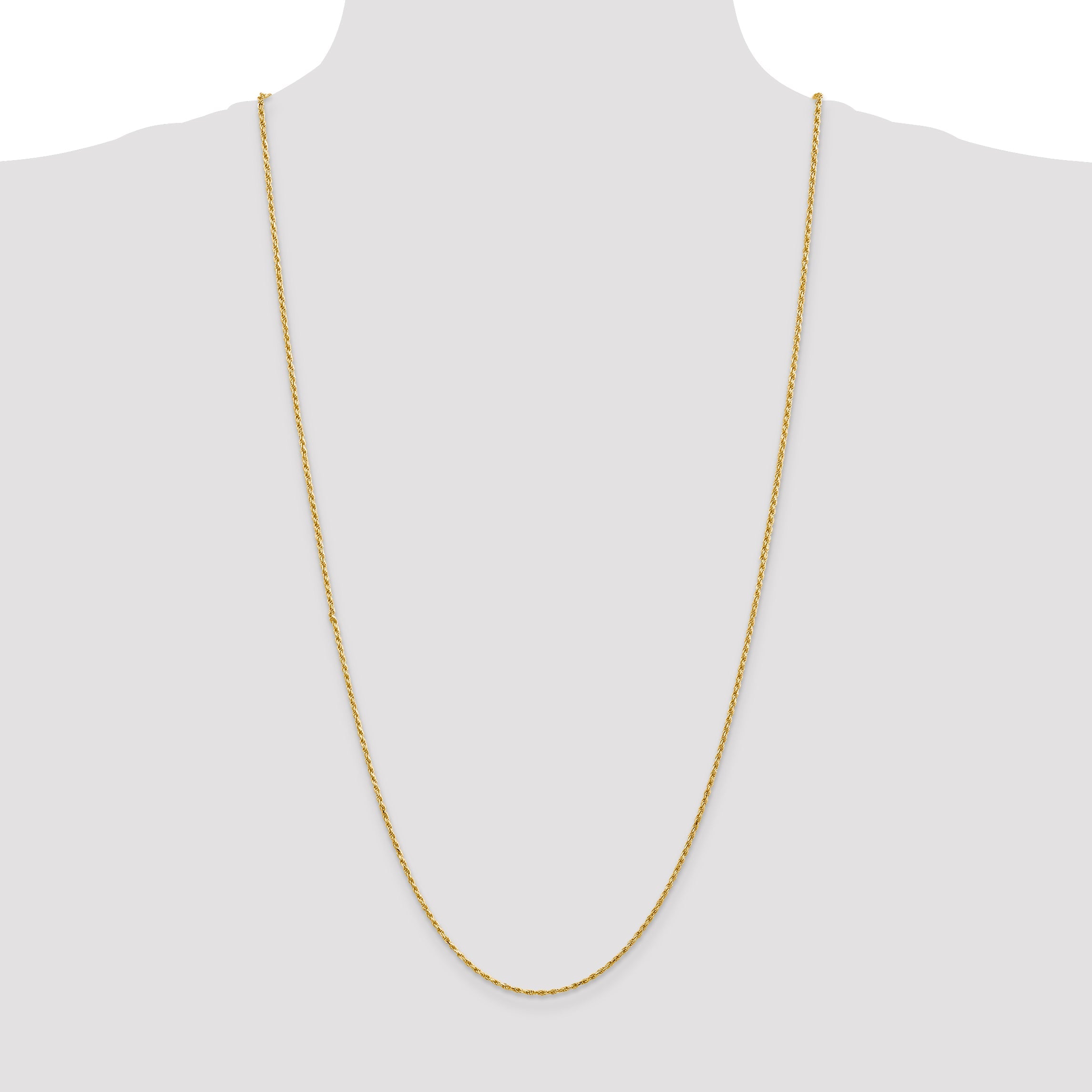 14k Yellow Gold 30 inch 1.75mm Diamond-cut Rope with Lobster Clasp Chain Necklace