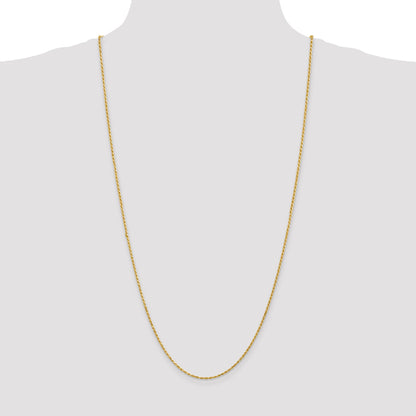 14k Yellow Gold 30 inch 1.75mm Diamond-cut Rope with Lobster Clasp Chain Necklace
