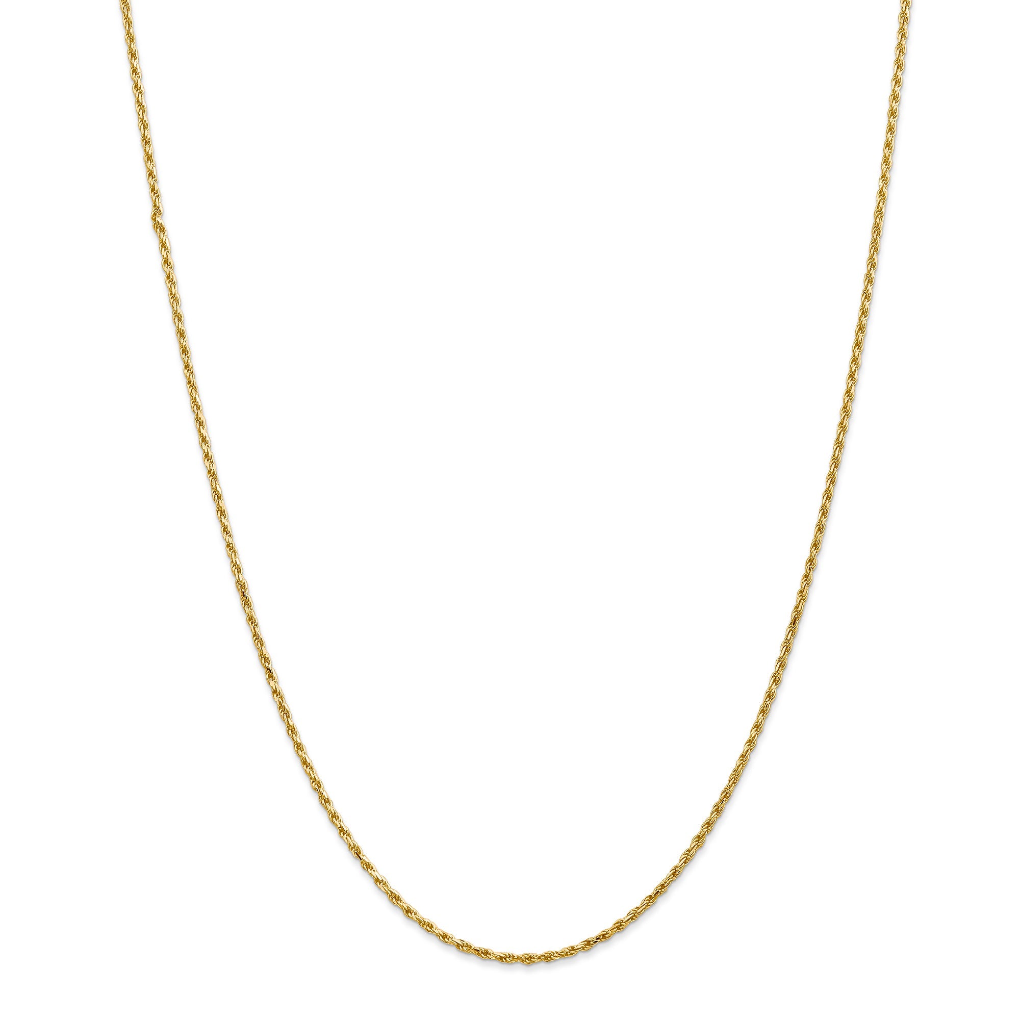 14k Yellow Gold 20inch 1.75mm Diamond-cut Rope with Lobster Clasp Chain Necklace