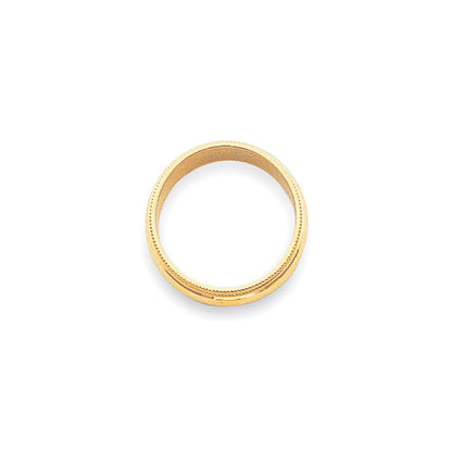 14k Yellow Gold 3mm Milgrain Half Round Wedding Band Ring
