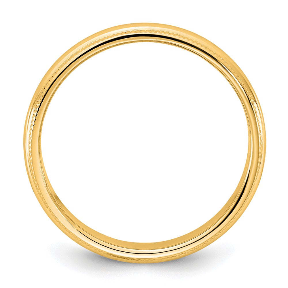 10K Yellow Gold 10Ky 3.5mm Milgrain Half Round Band Size 7