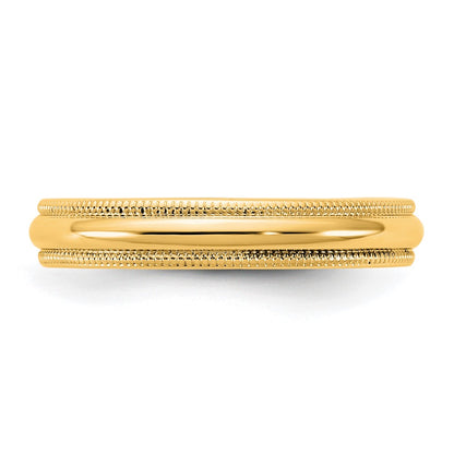 14K Yellow Gold 3.5mm Milgrain Half Round Band