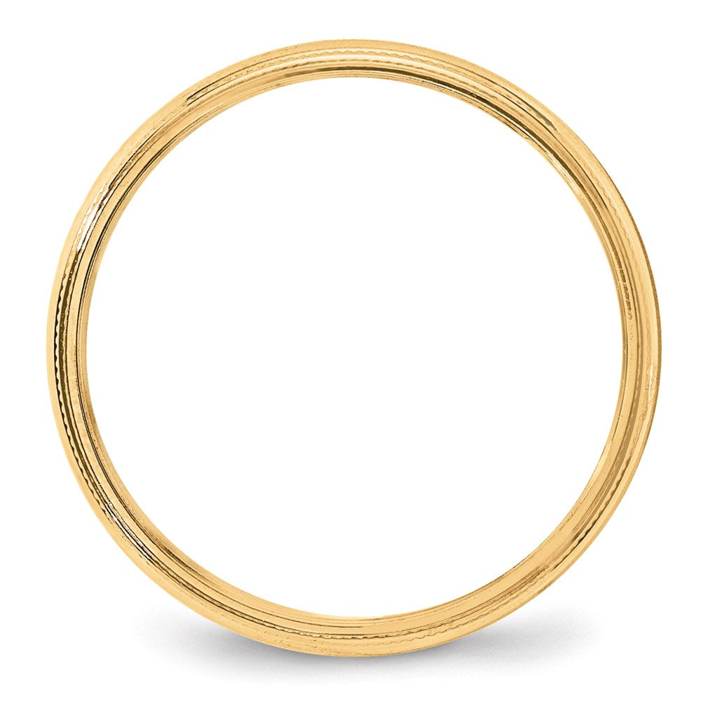 14k Yellow Gold 4mm Milgrain Half Round Wedding Band Ring
