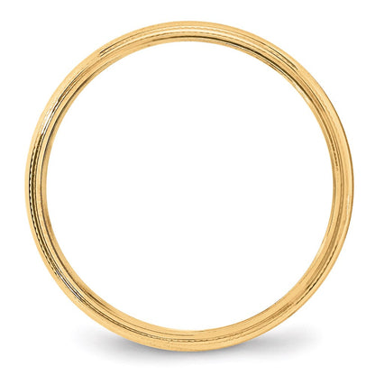 14k Yellow Gold 4mm Milgrain Half Round Wedding Band Ring