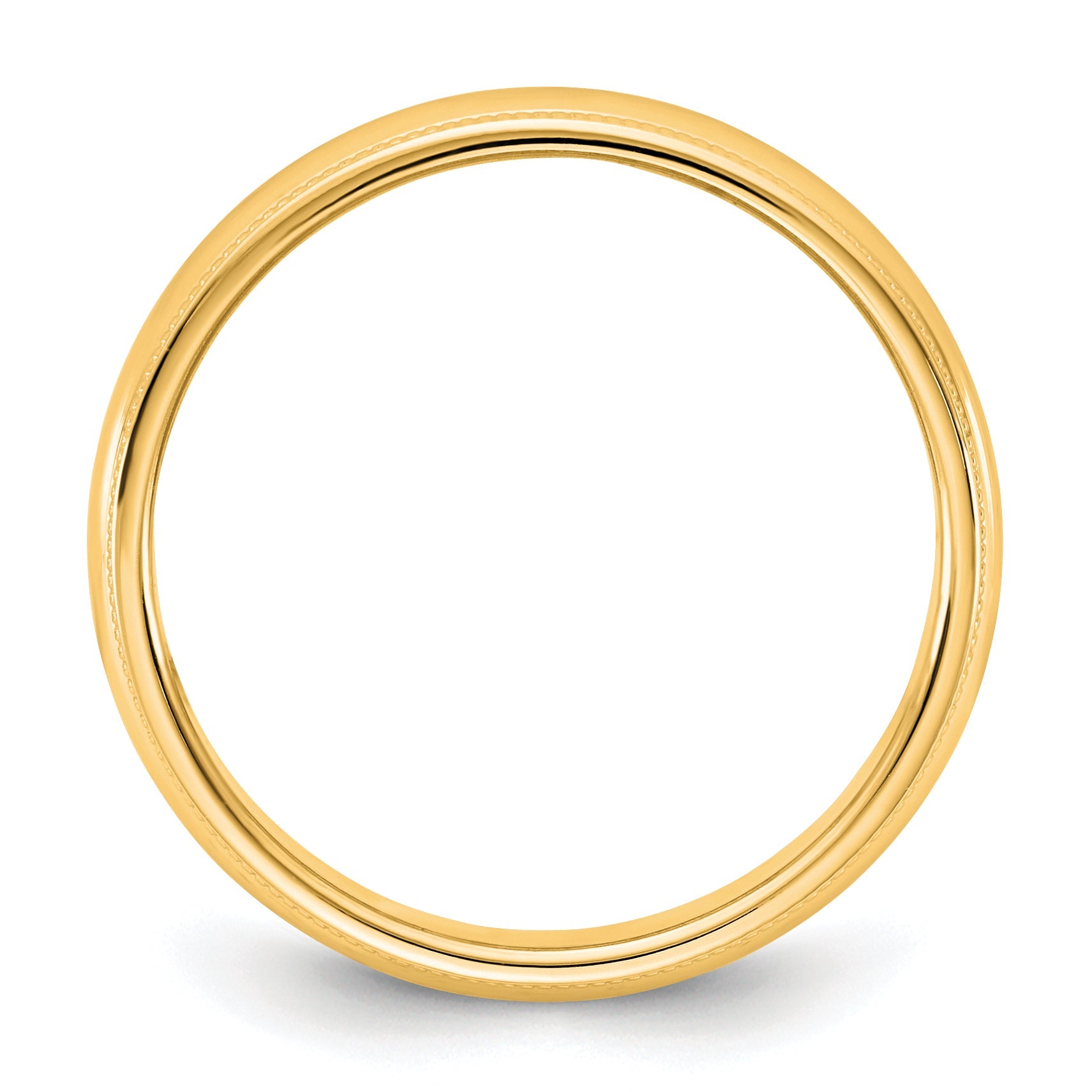 10K Yellow Gold 10Ky 4.5mm Milgrain Half Round Band Size 12.5