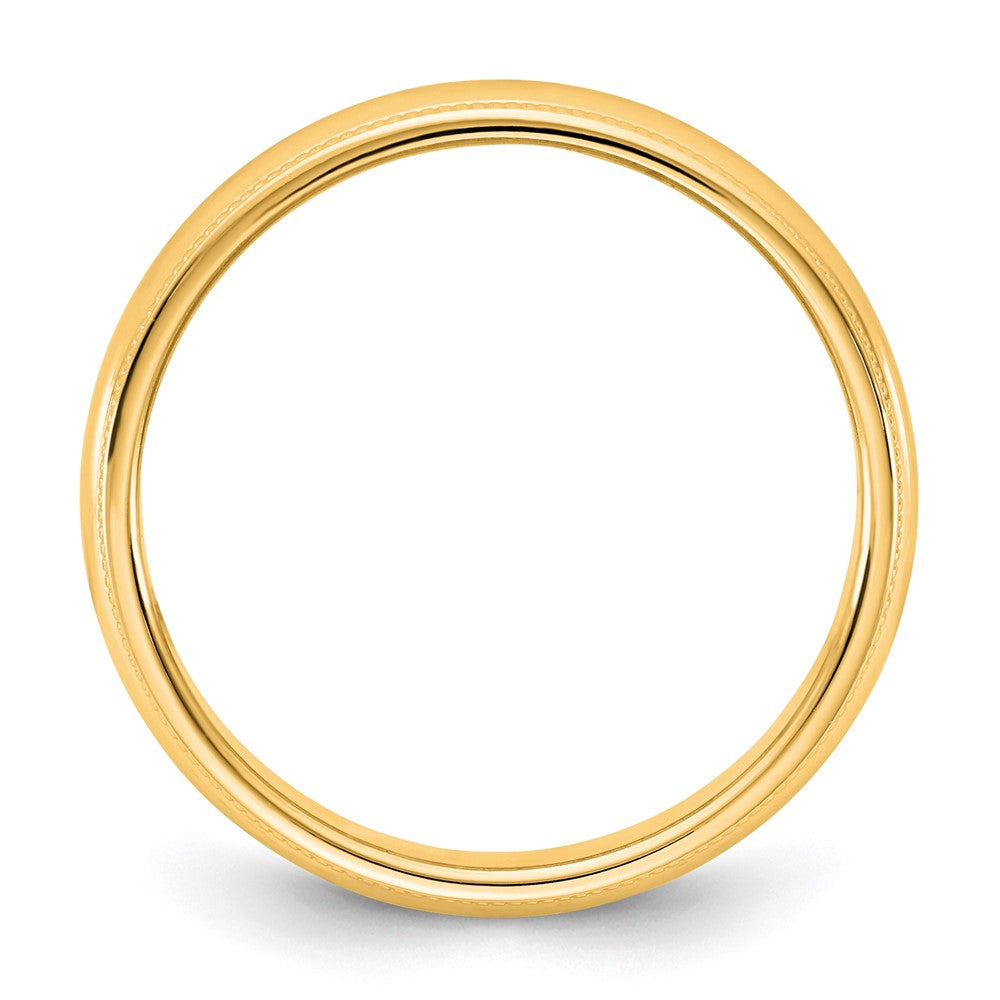 10K Yellow Gold 10Ky 4.5mm Milgrain Half Round Band Size 7