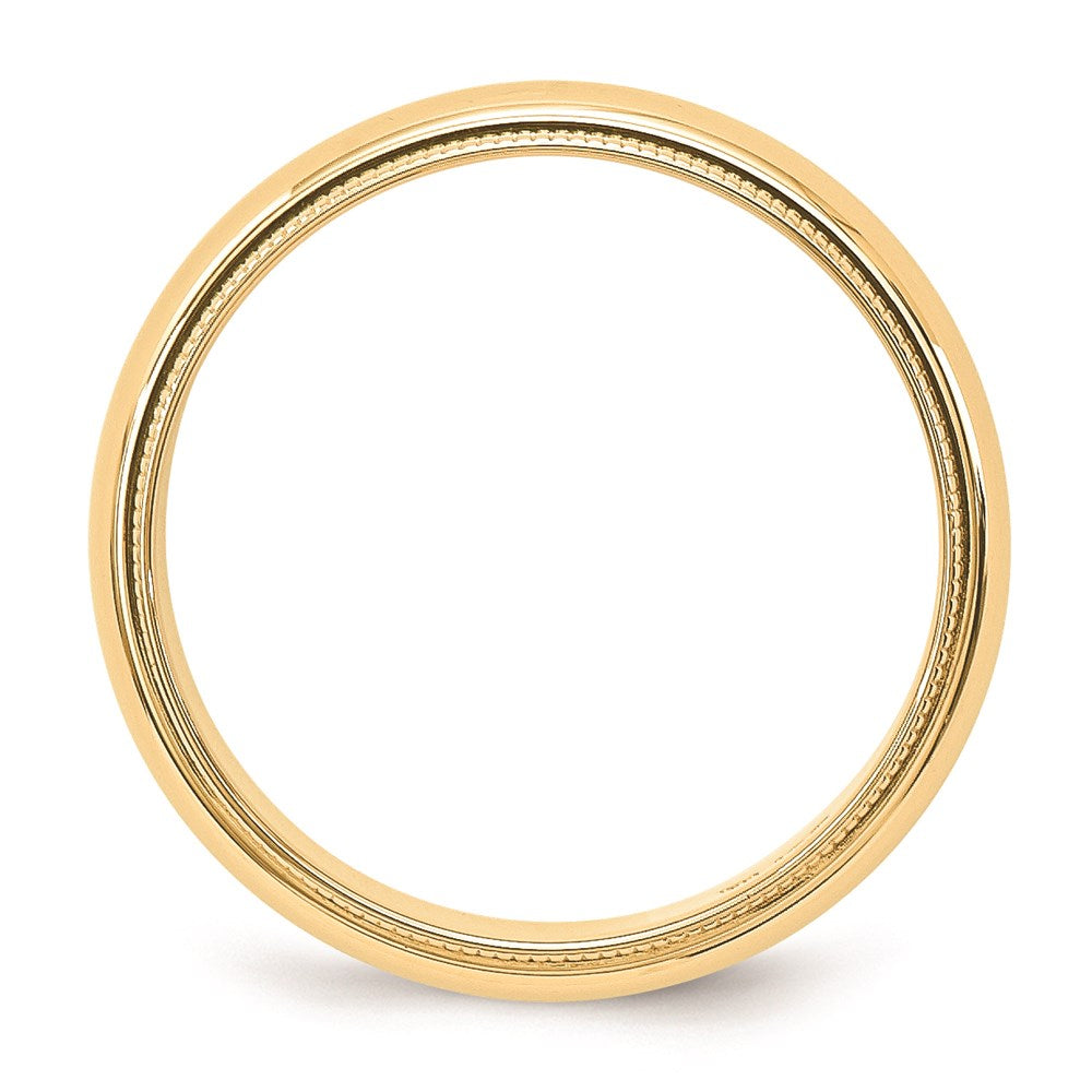 18k Yellow Gold 5mm Milgrain Half Round Wedding Band Ring