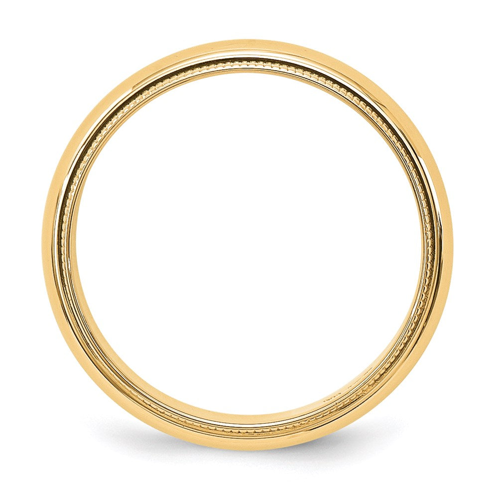 14k Yellow Gold 5mm Milgrain Half Round Wedding Band Ring