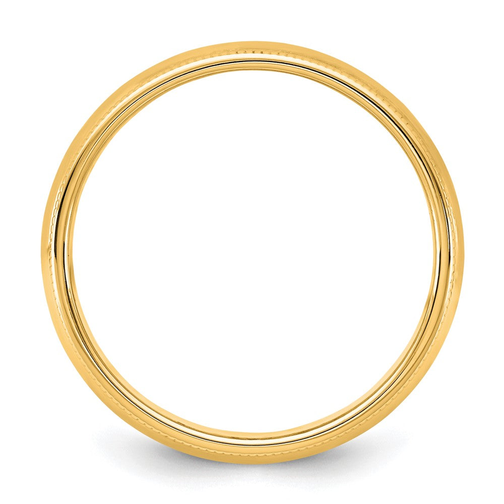 10K Yellow Gold 10Ky 5.5mm Milgrain Half Round Band Size 14