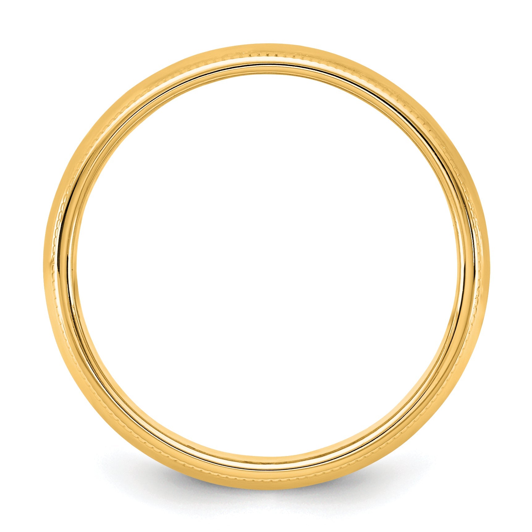 10K Yellow Gold 10Ky 5.5mm Milgrain Half Round Band Size 6