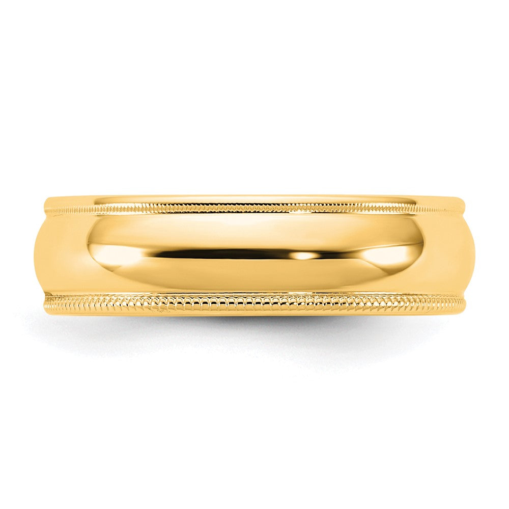 10K Yellow Gold 10Ky 5.5mm Milgrain Half Round Band Size 12