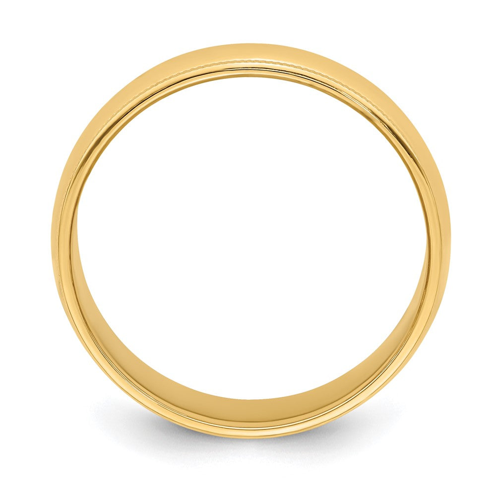 18k Yellow Gold 6mm Milgrain Half Round Wedding Band Ring