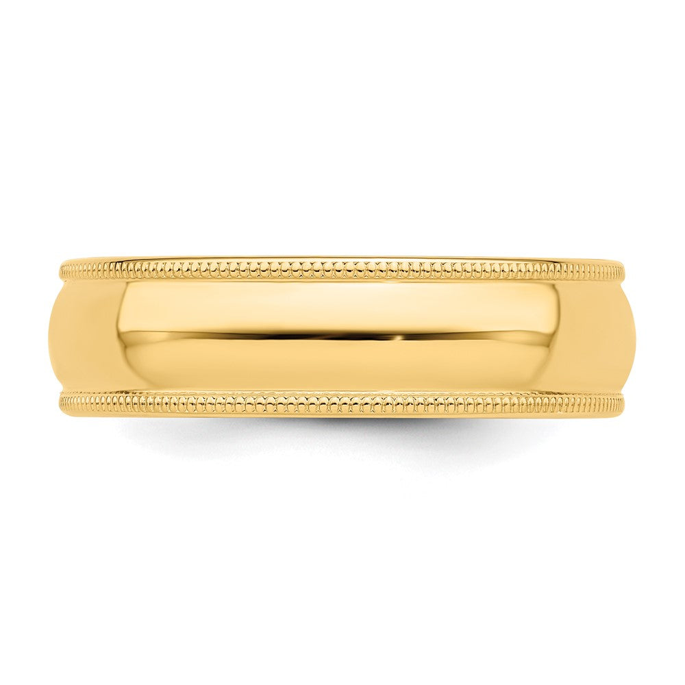 Solid 18K Yellow Gold 6mm Milgrain Half-Round Wedding Men's/Women's Wedding Band Ring Size 4.5