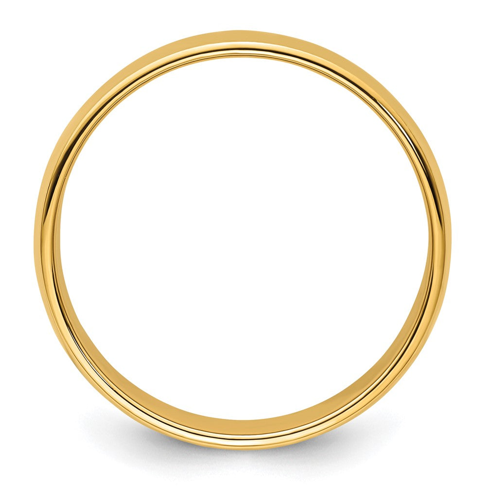 14k Yellow Gold 8mm Milgrain Half Round Wedding Band Ring