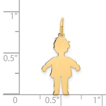 14K Yellow Gold Plain Polished Small Boy Charm